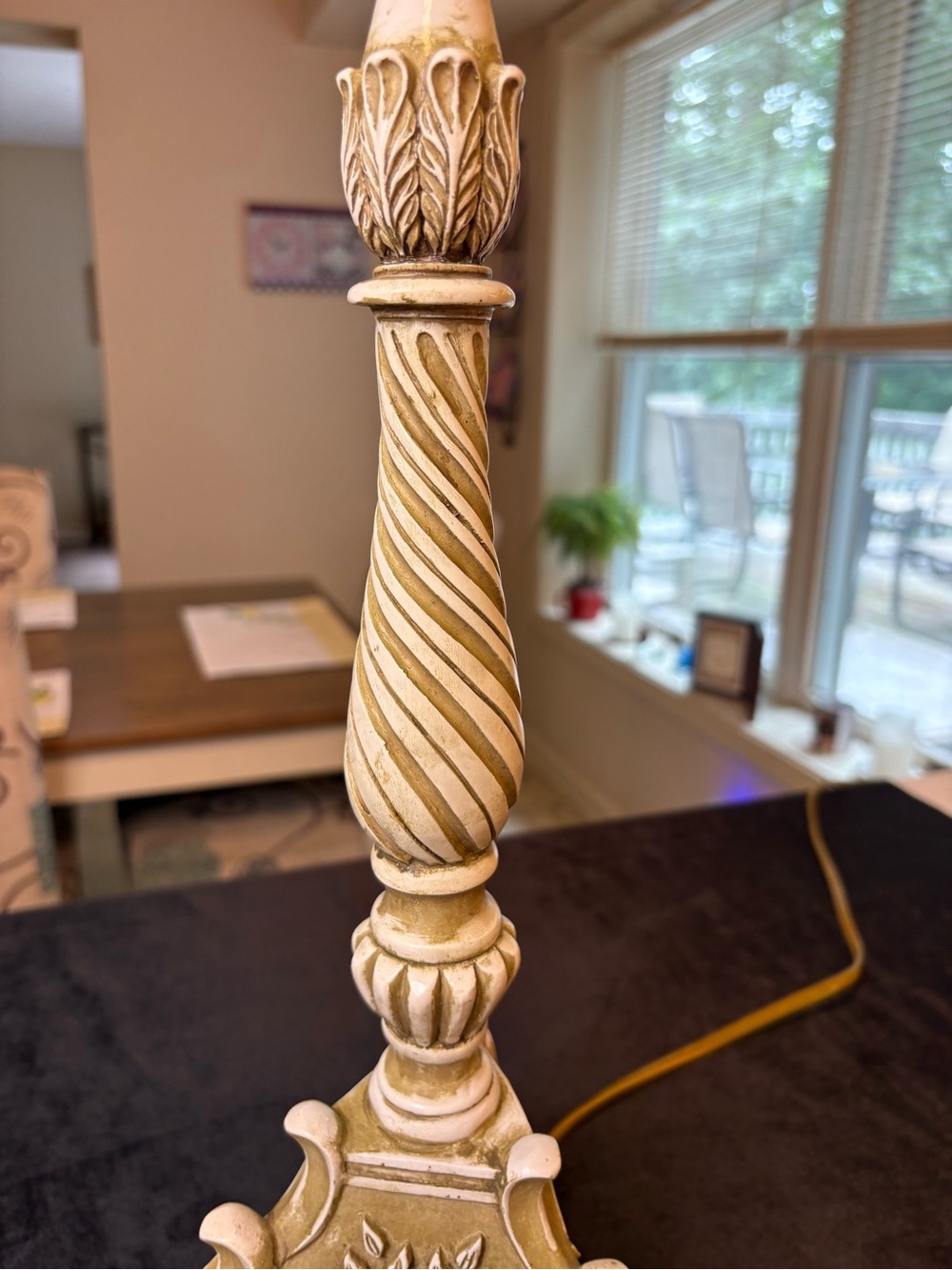 Cream Decorative Twisted Column Table Lamp - Home Accents - Picture 9 of 11
